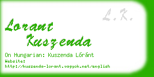 lorant kuszenda business card